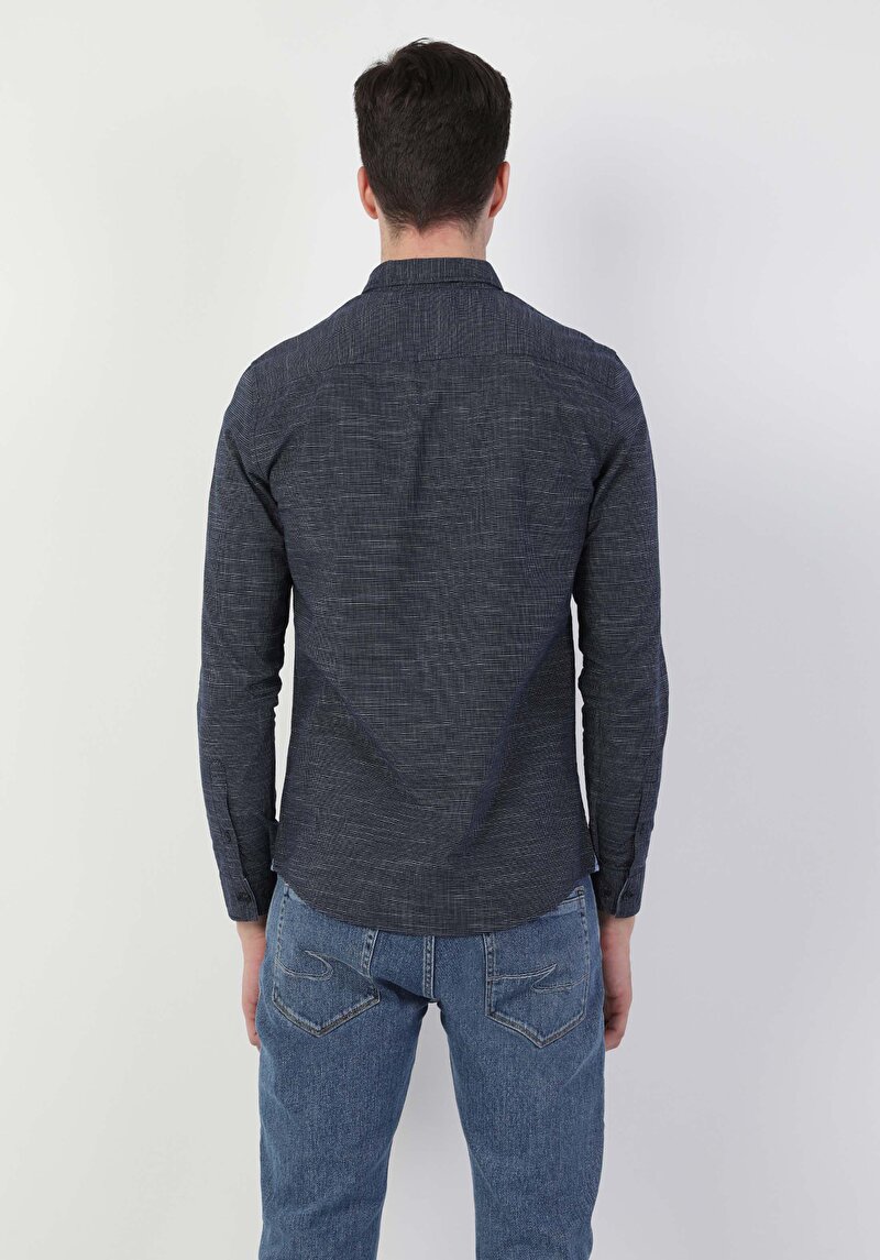 Показати інформацію про Сорочка З Довгим Рукавом Чоловіча Синя  Cl1048532