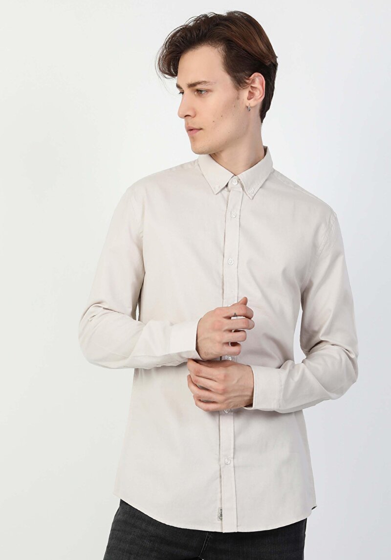 Зображення Сорочка З Довгим Рукавом Чоловіча Бежева  Cl1048576
