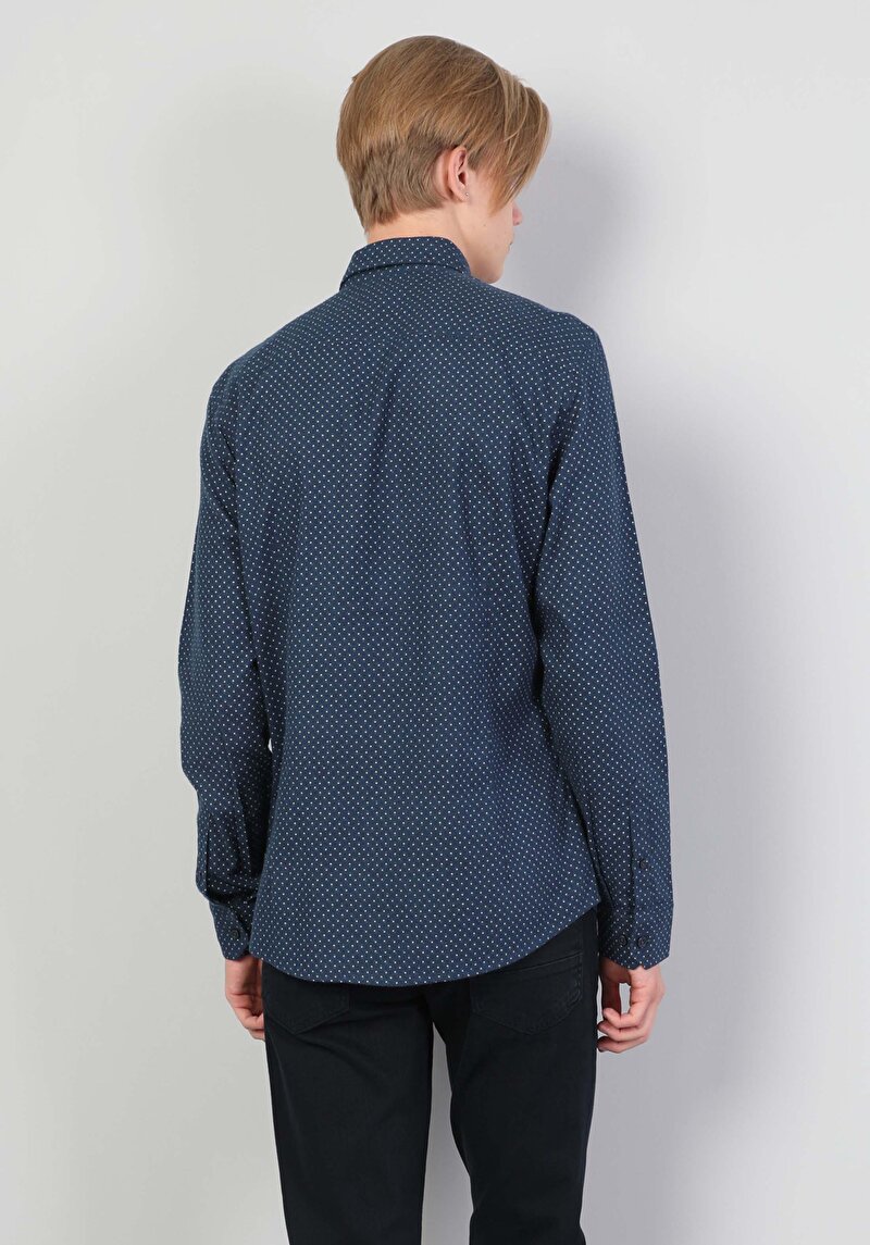 Показати інформацію про Сорочка З Довгим Рукавом Чоловіча Синя  Cl1045321