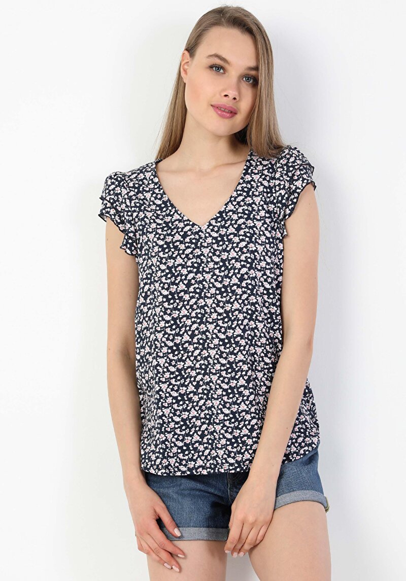 Зображення Футболка З Коротким Рукавом Жіноча Синя  Cl1049133