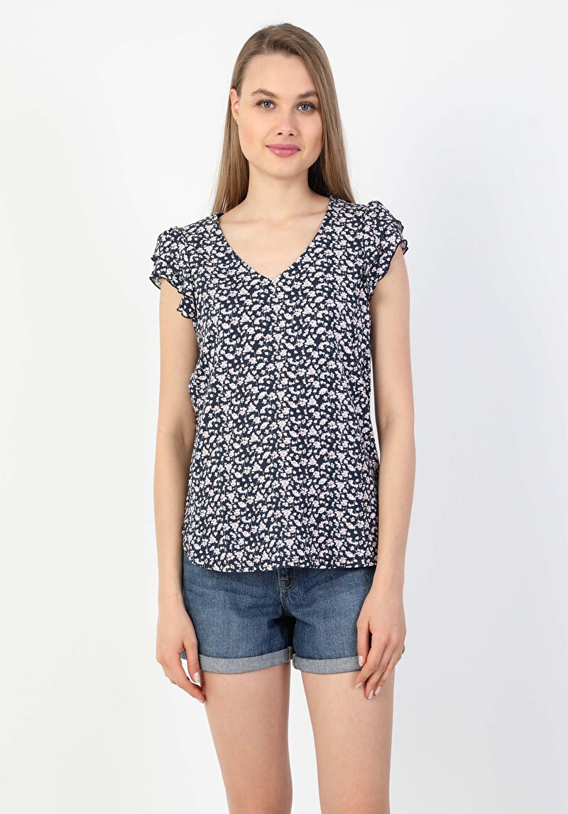 Показати інформацію про Футболка З Коротким Рукавом Жіноча Синя  Cl1049133