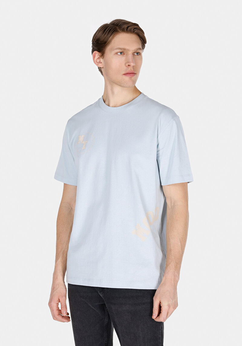 Зображення Футболка З Коротким Рукавом Чоловіча Блакитна  Cl1072811