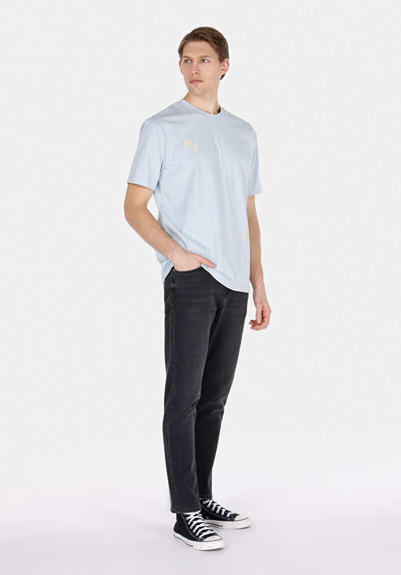 Показати інформацію про Футболка З Коротким Рукавом Чоловіча Блакитна  Cl1072811