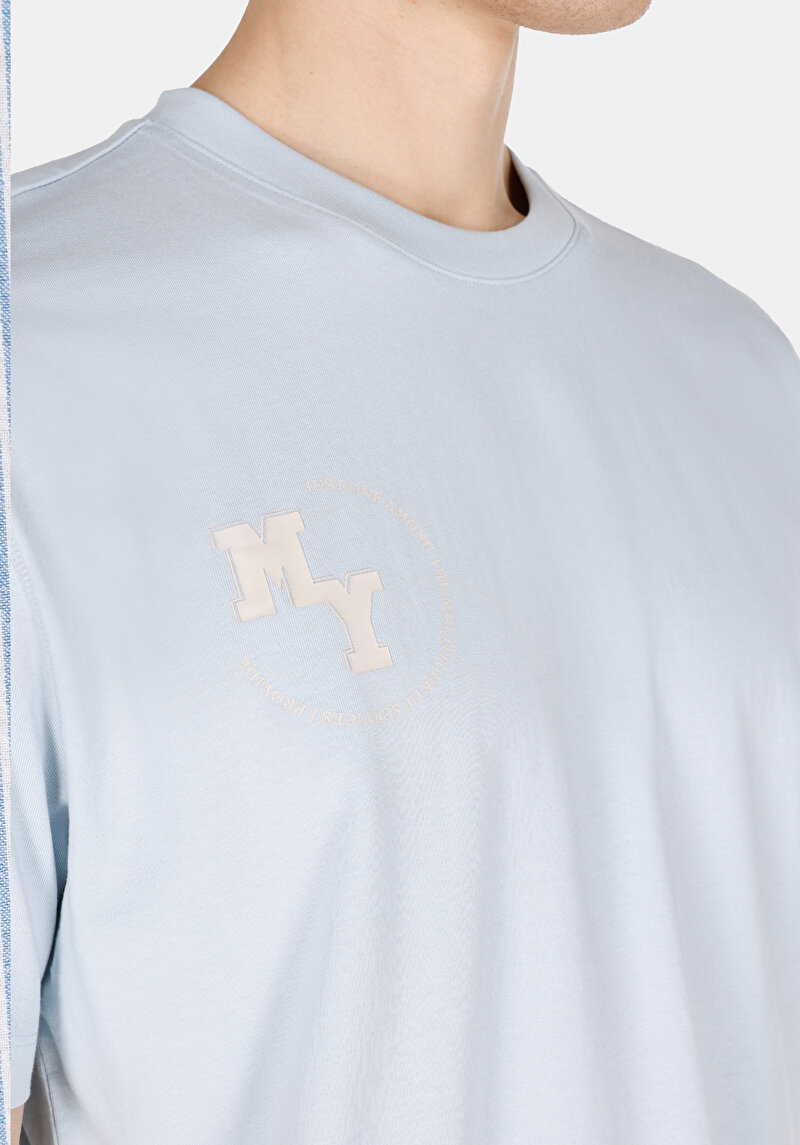 Показати інформацію про Футболка З Коротким Рукавом Чоловіча Блакитна  Cl1072811