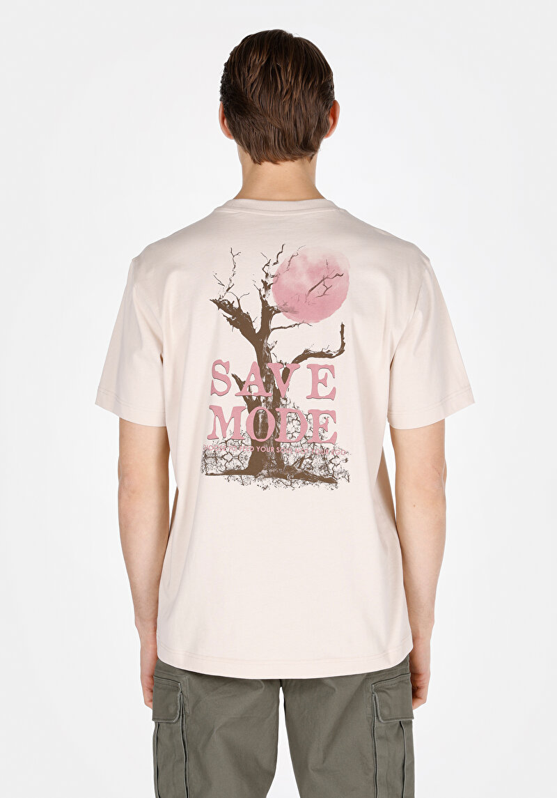 Показати інформацію про Футболка З Коротким Рукавом Чоловіча Бежева  Cl1073272