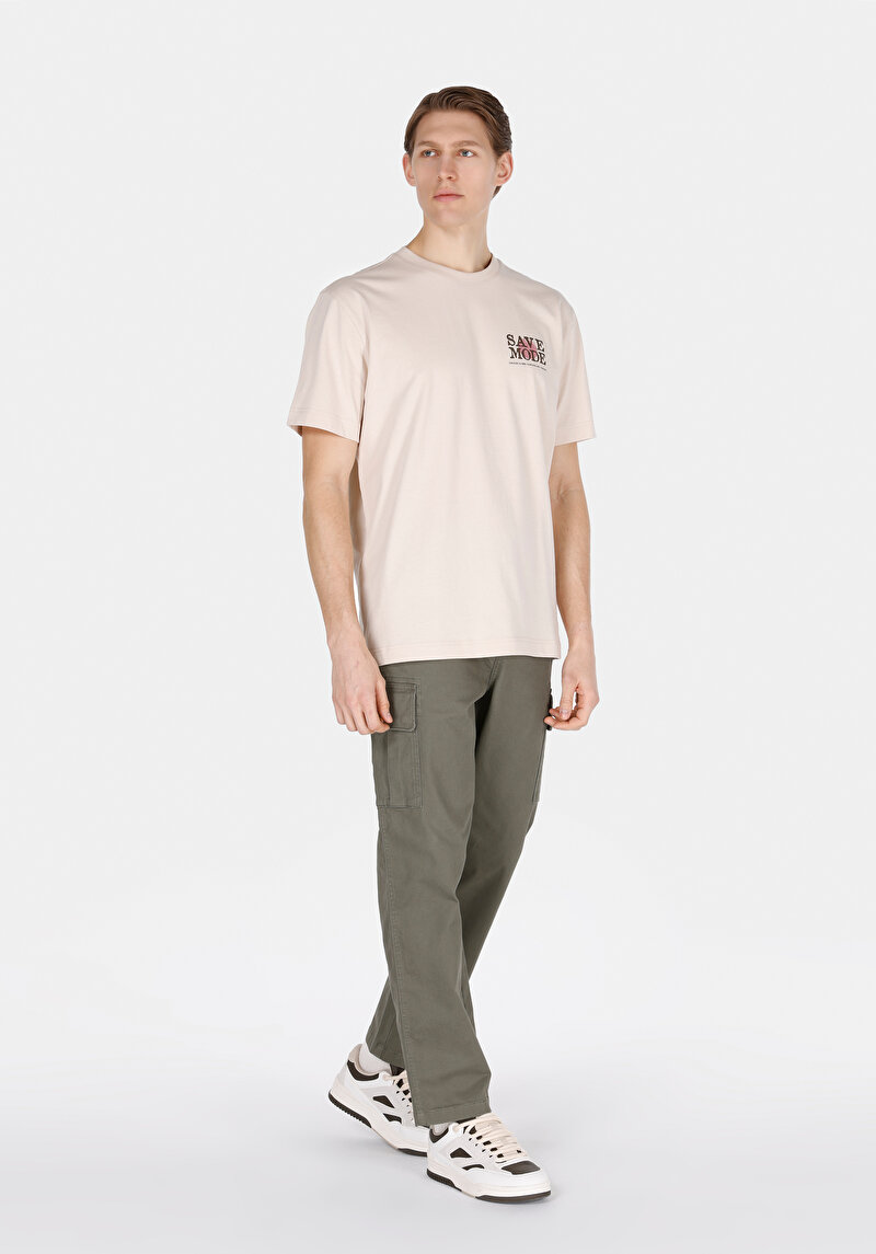 Показати інформацію про Футболка З Коротким Рукавом Чоловіча Бежева  Cl1073272