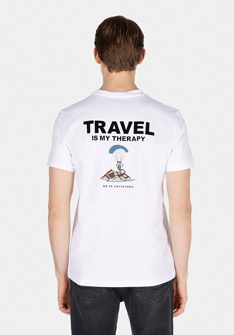 Показати інформацію про Футболка З Коротким Рукавом Чоловіча Біла  Cl1073094