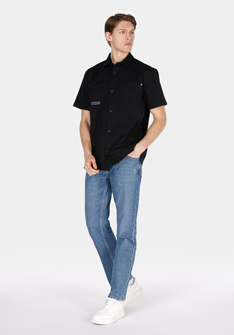 Зображення Сорочка З Коротким Рукавом Чоловіча Чорна Cl1073361