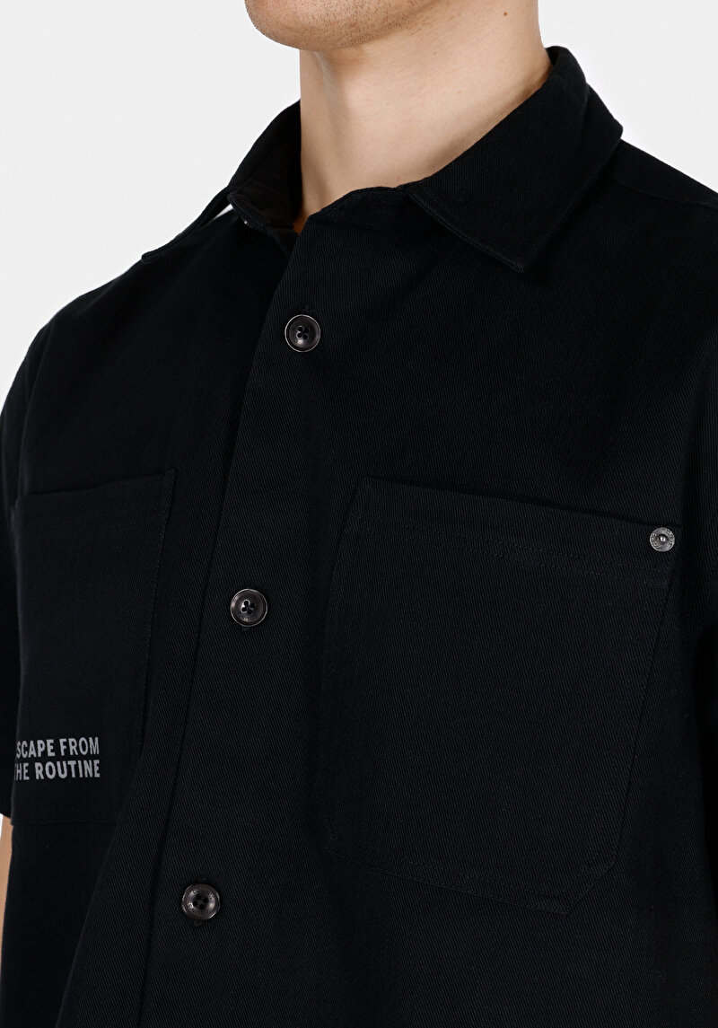 Зображення Сорочка З Коротким Рукавом Чоловіча Чорна Cl1073361