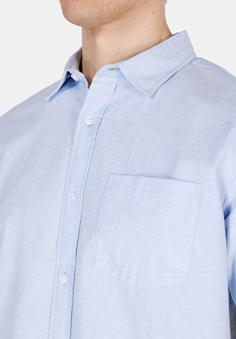 Зображення Сорочка З Коротким Рукавом Чоловіча Блакитна Cl1073847