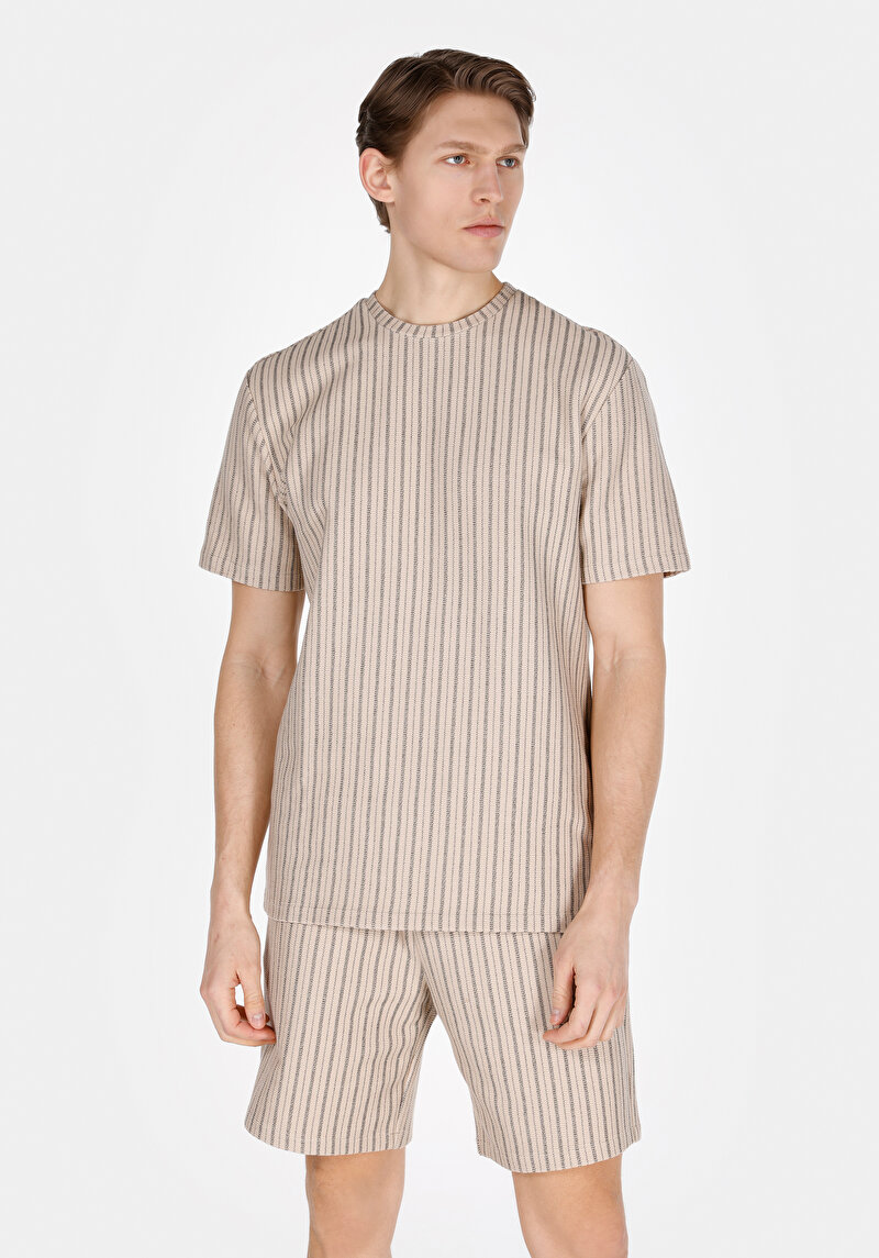 Зображення Футболка З Коротким Рукавом Чоловіча Бежева  Cl1074141