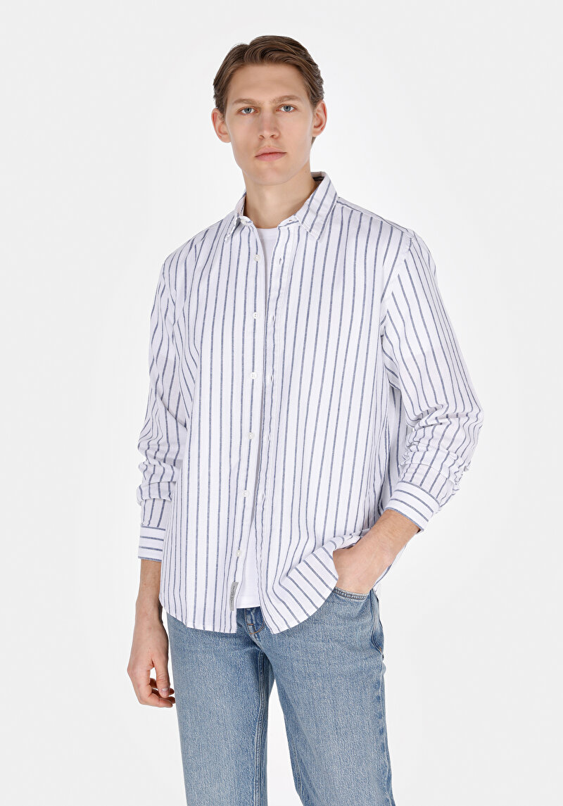 Зображення Сорочка З Довгим Рукавом Чоловіча Синя Cl1074502