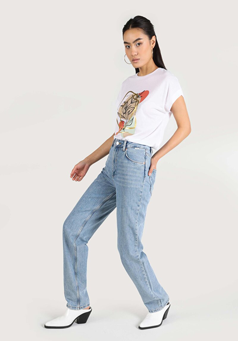 Показати інформацію про 884 Lauren Джинси Жіночі Блакитні Прямого Крою Cl1064317