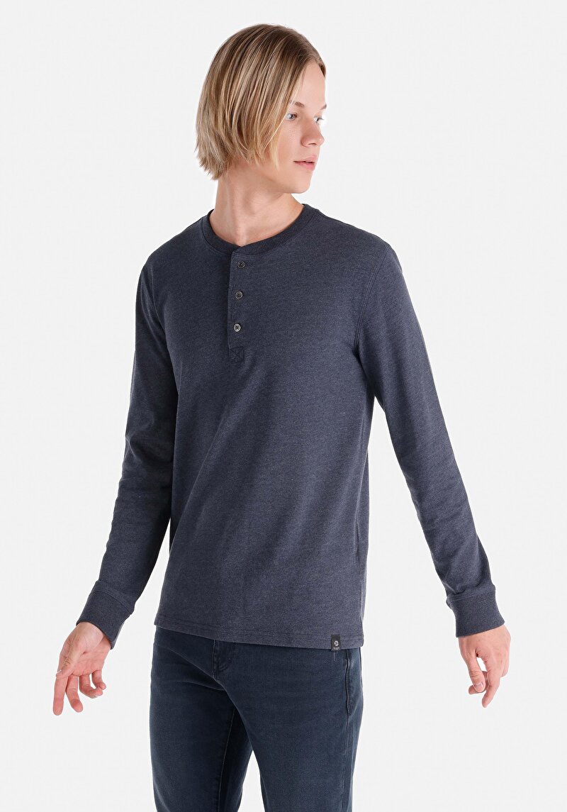 Зображення Футболка З Довгим Рукавом Чоловіча Синя  Cl1065875