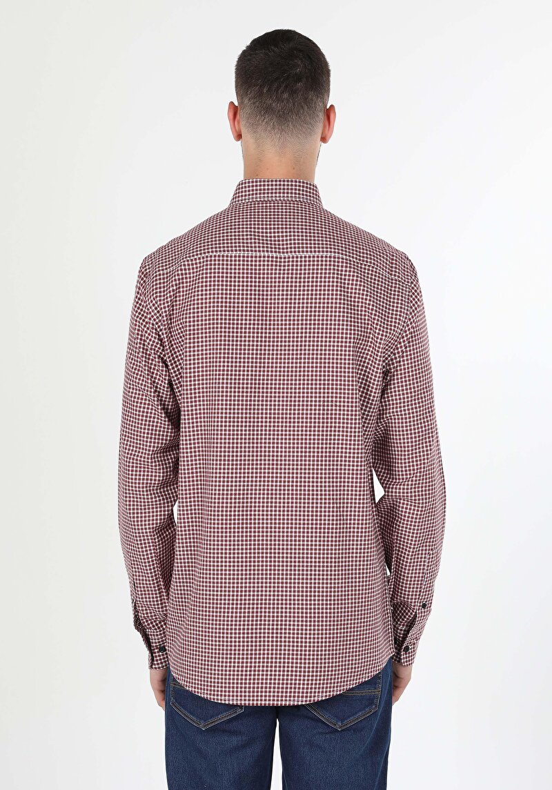 Зображення Сорочка З Довгим Рукавом Чоловіча Бордова Cl1044227