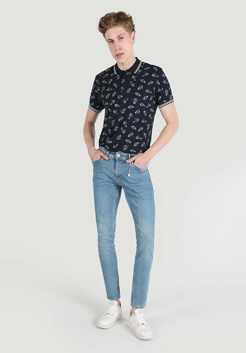 Зображення 041 Danny Джинси Чоловічі Блакитні Вузького Крою Cl1064343