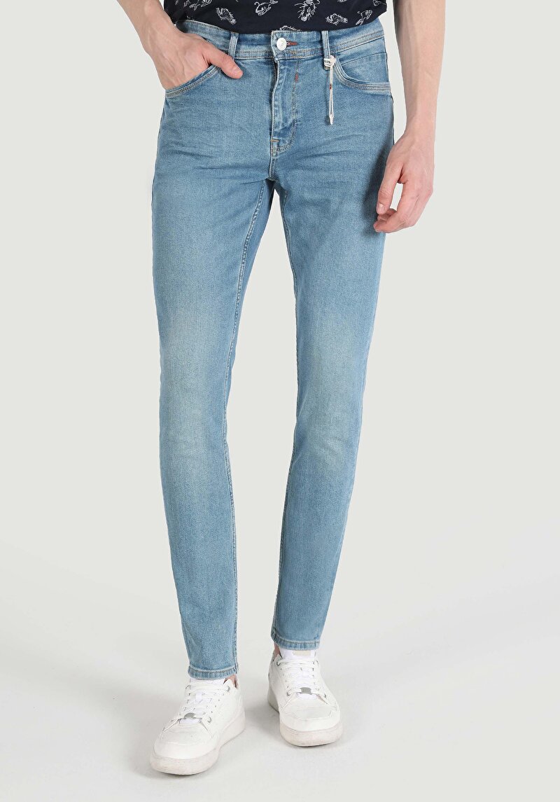 Зображення 041 Danny Джинси Чоловічі Блакитні Вузького Крою Cl1064343