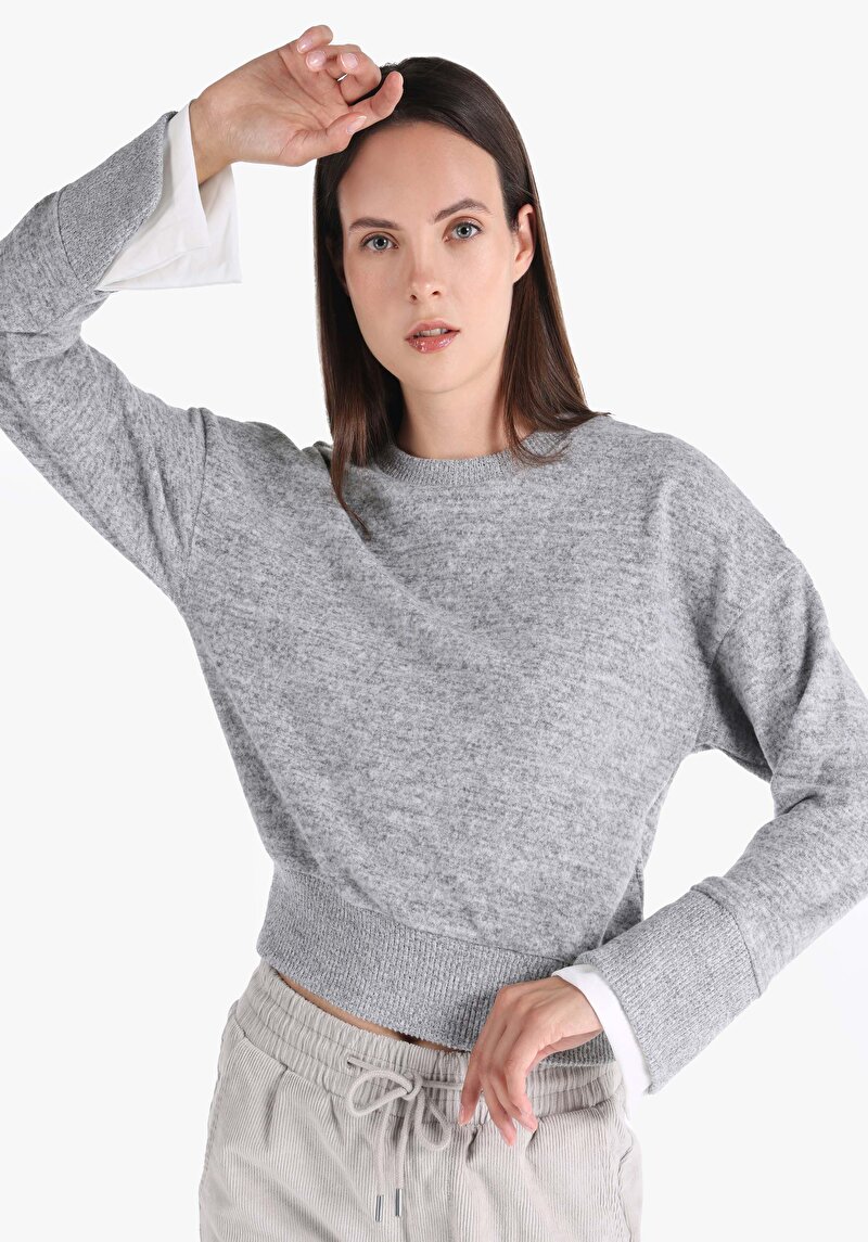 Зображення Футболка З Довгим Рукавом Жіноча Сіра  Cl1065903