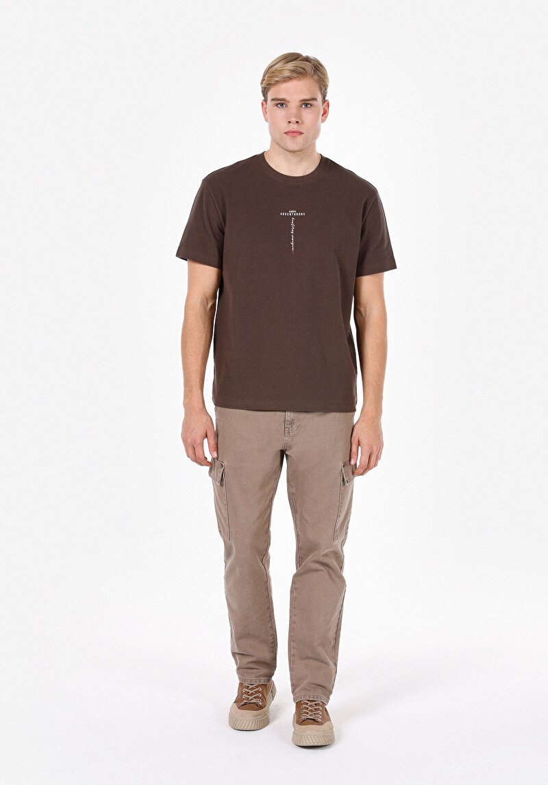 Показати інформацію про Футболка З Коротким Рукавом Чоловіча Коричнева  Cl1072057