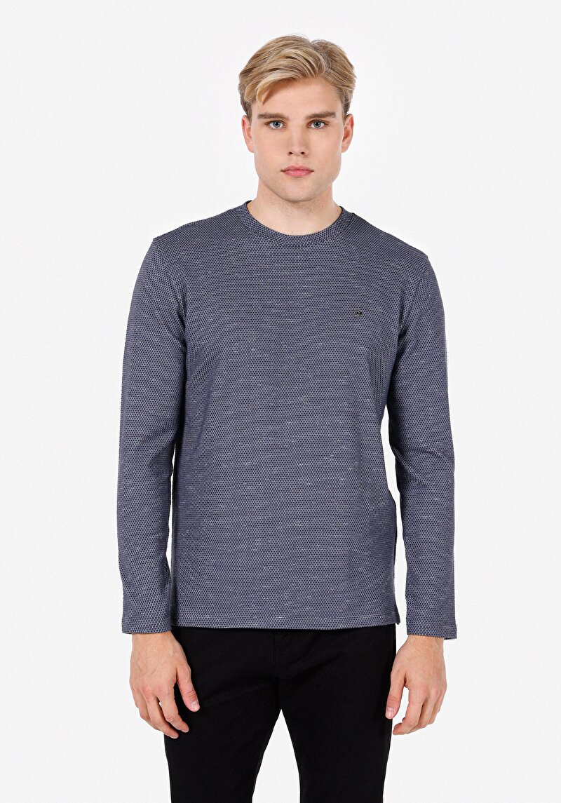 Зображення Футболка З Довгим Рукавом Чоловіча Синя  Cl1072078