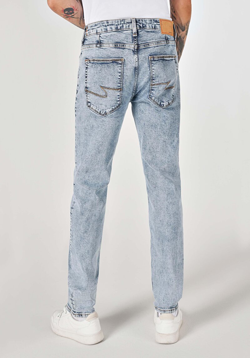 Зображення 044 Karl Джинси Чоловічі Блакитні Прямого Крою Cl1064369