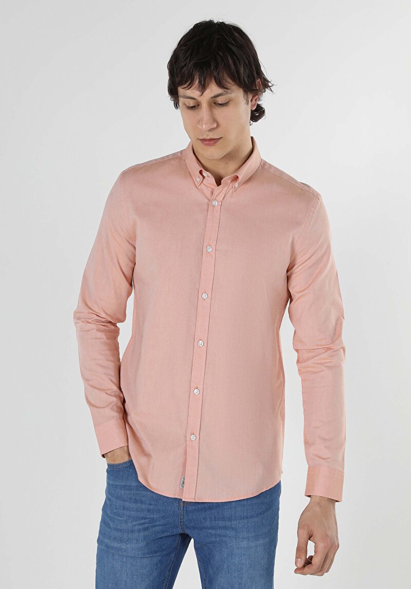 Показати інформацію про Сорочка З Довгим Рукавом Чоловіча Помаранчева  Cl1048576