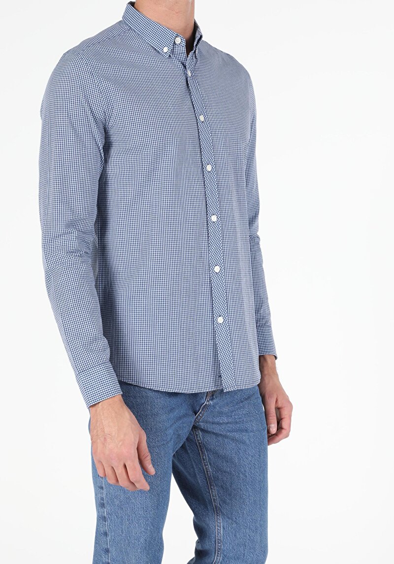 Зображення Сорочка З Довгим Рукавом Чоловіча Блакитна Cl1048578