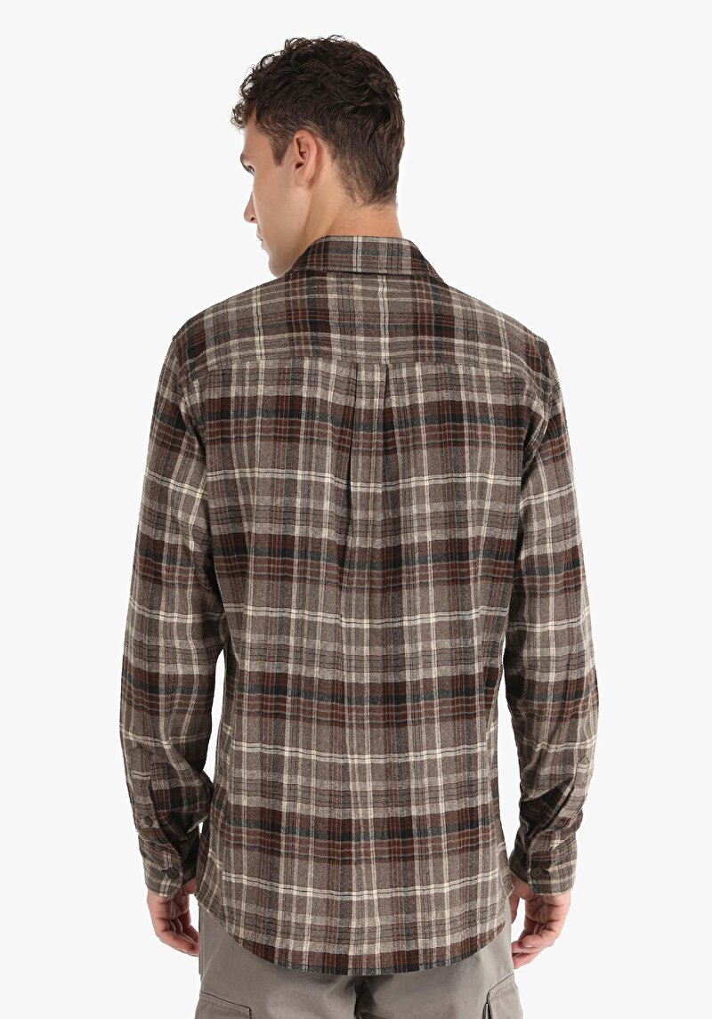 Показати інформацію про Сорочка З Довгим Рукавом Чоловіча Коричнева  Cl1065943