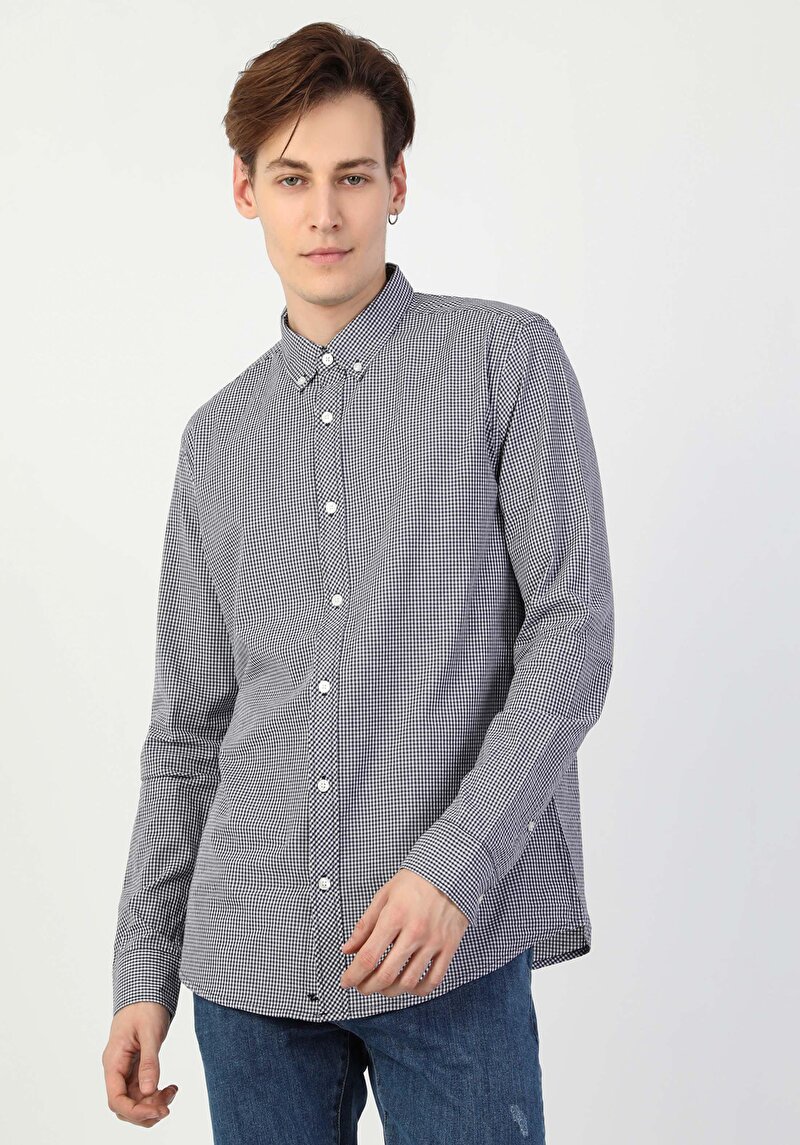 Зображення Сорочка З Довгим Рукавом Чоловіча Синя Cl1048578