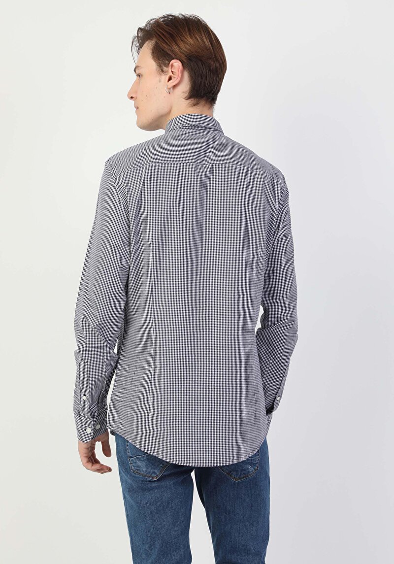 Показати інформацію про Сорочка З Довгим Рукавом Чоловіча Синя  Cl1048578