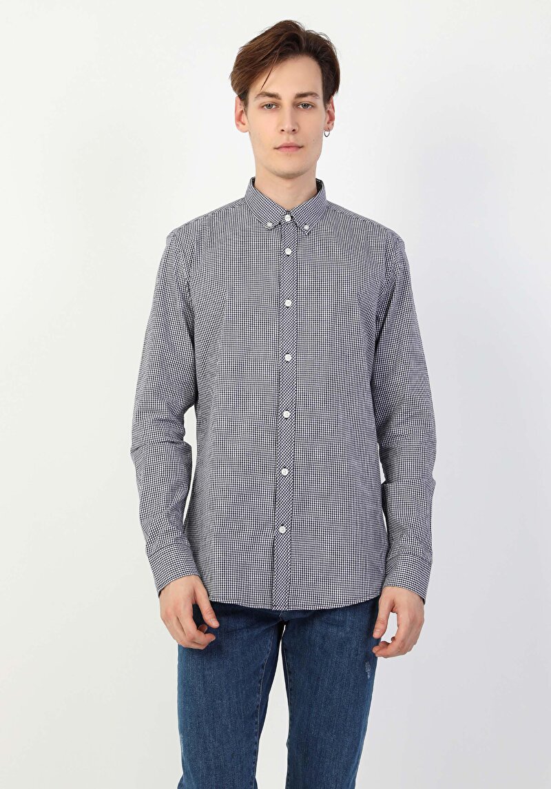 Показати інформацію про Сорочка З Довгим Рукавом Чоловіча Синя  Cl1048578