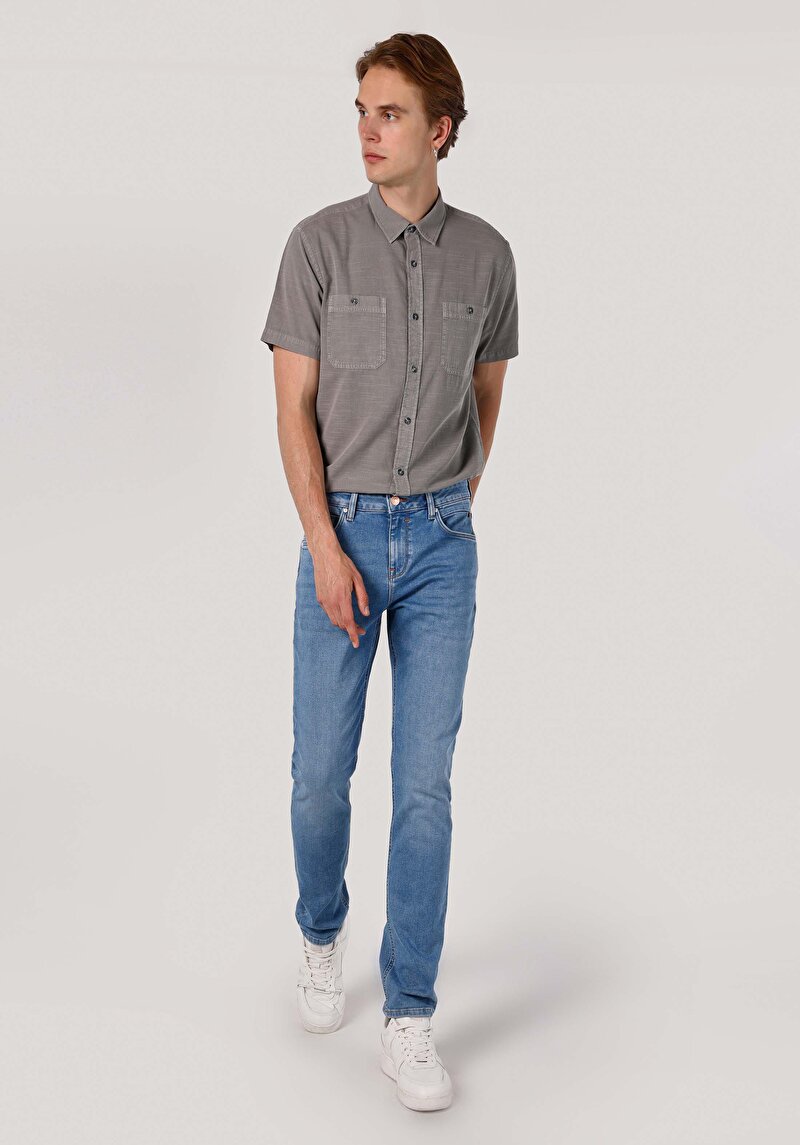 Зображення 044 Karl Джинси Чоловічі Блакитні Прямого Крою Cl1064371