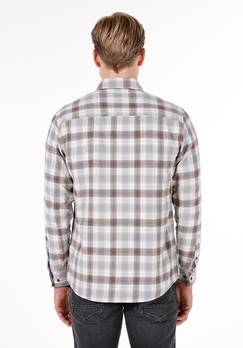 Показати інформацію про Сорочка З Довгим Рукавом Чоловіча Коричнева  Cl1072091