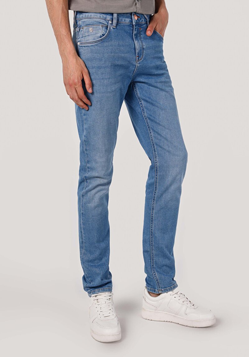 Зображення 044 Karl Джинси Чоловічі Блакитні Прямого Крою Cl1064371