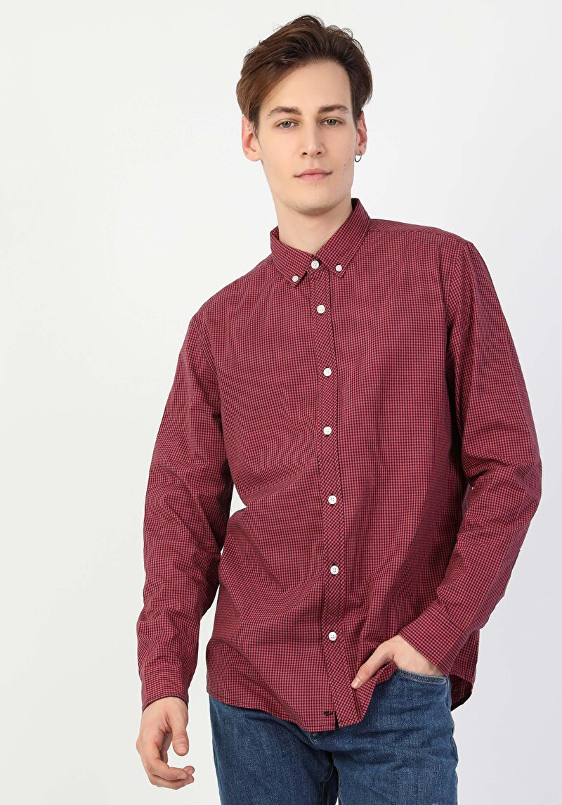 Зображення Сорочка З Довгим Рукавом Чоловіча Червона Cl1048578