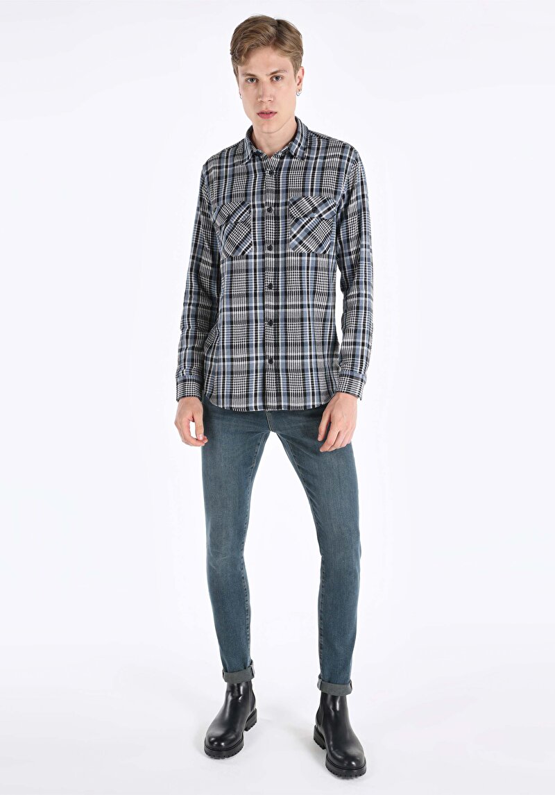 Зображення Сорочка З Довгим Рукавом Чоловіча Блакитна Cl1065946