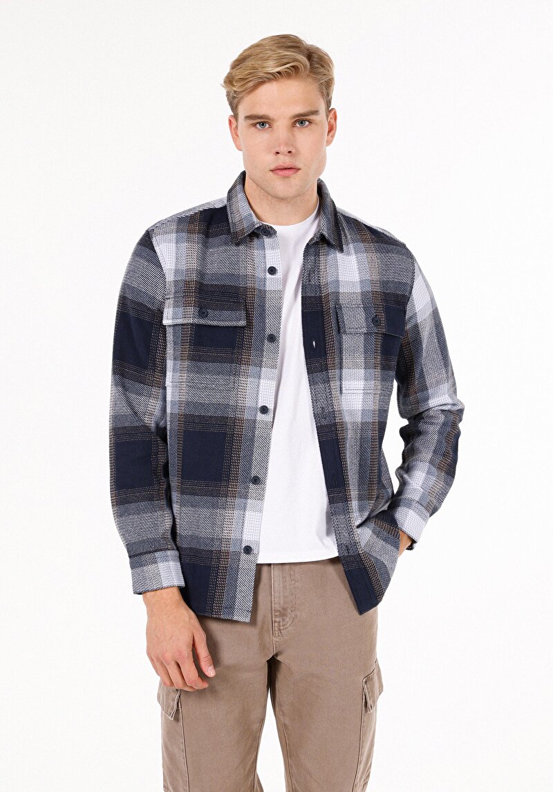 Зображення Сорочка З Довгим Рукавом Чоловіча Синя  Cl1072095