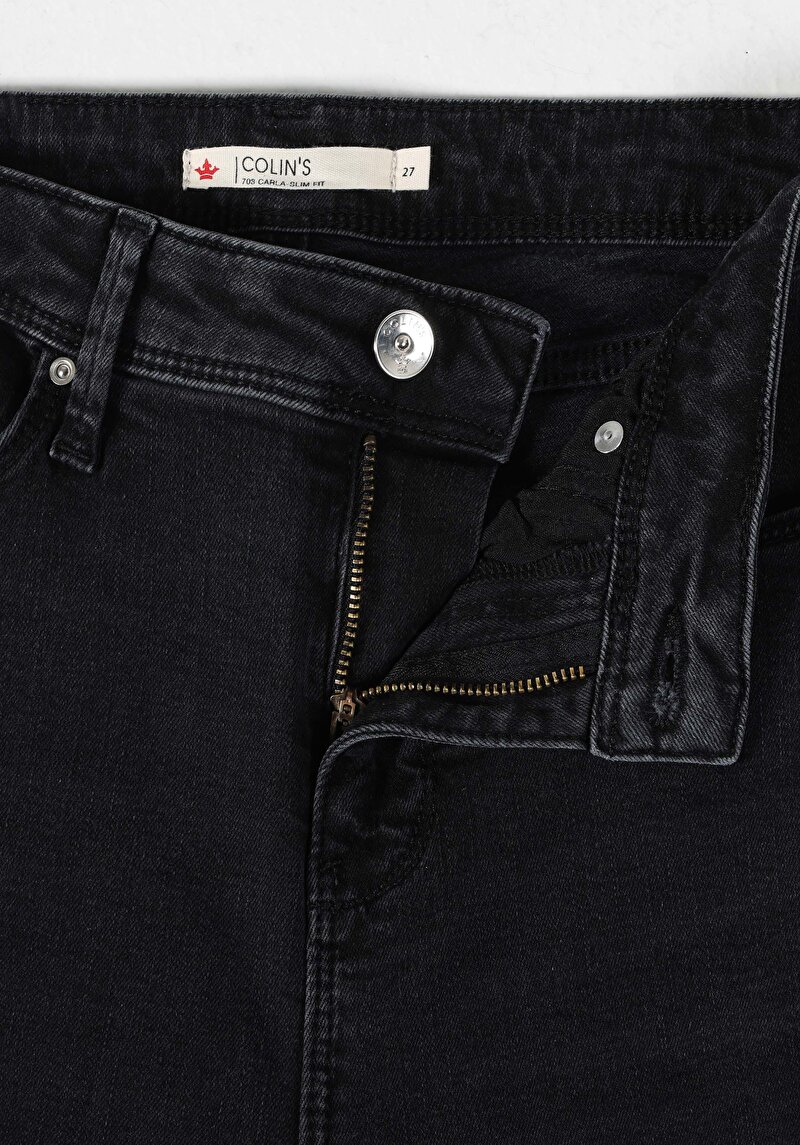 Показати інформацію про 703 Carla Джинси Жіночі Чорні Вузького Крою Cl1064386