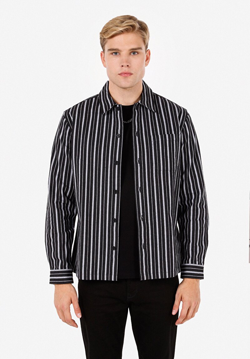 Зображення Сорочка З Довгим Рукавом Чоловіча Чорна  Cl1072112