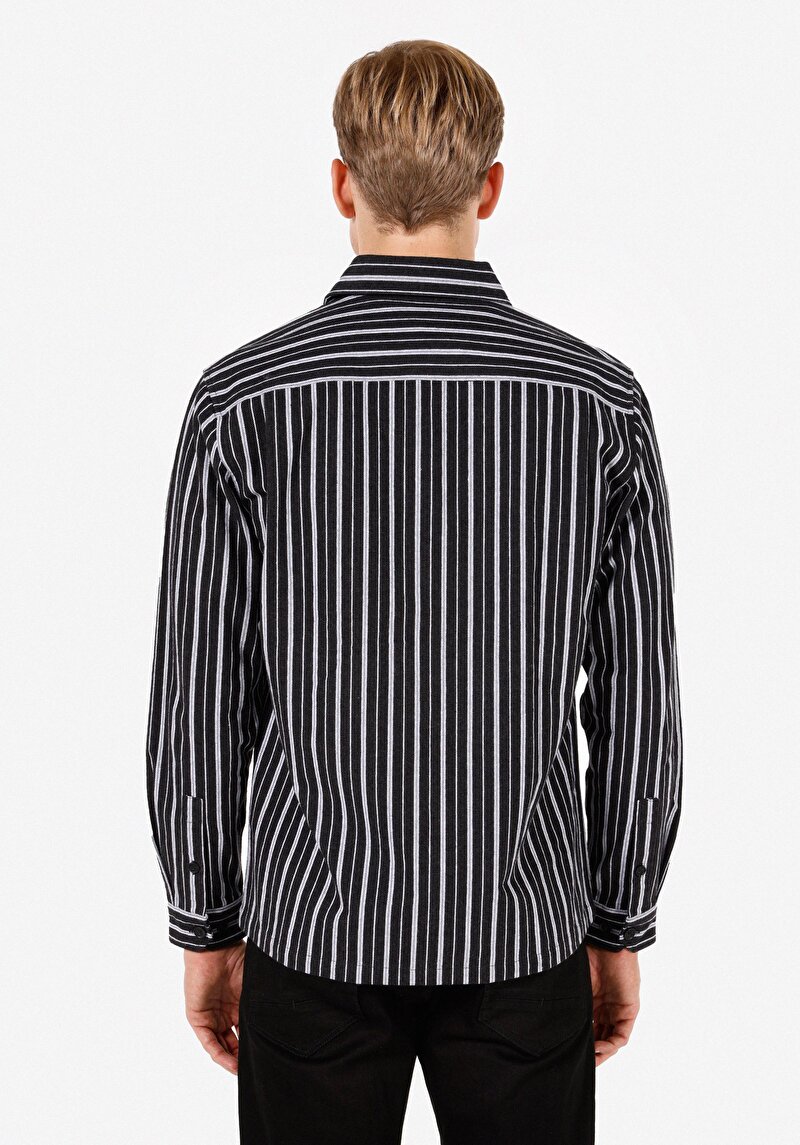 Показати інформацію про Сорочка З Довгим Рукавом Чоловіча Чорна  Cl1072112