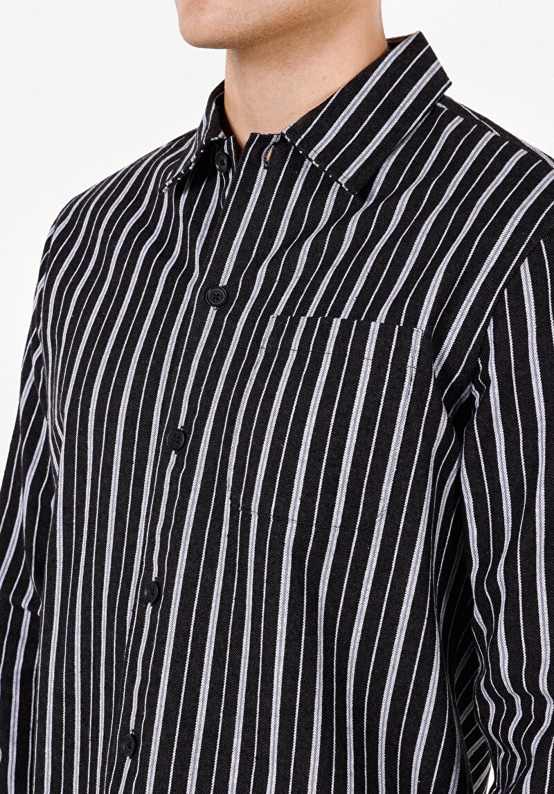 Показати інформацію про Сорочка З Довгим Рукавом Чоловіча Чорна  Cl1072112