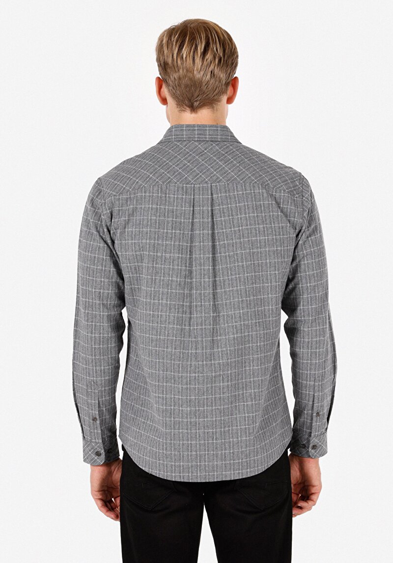 Показати інформацію про Сорочка З Довгим Рукавом Чоловіча Сіра  Cl1072113