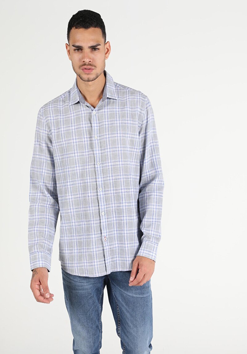 Зображення Сорочка З Довгим Рукавом Чоловіча Сіра  Cl1050717