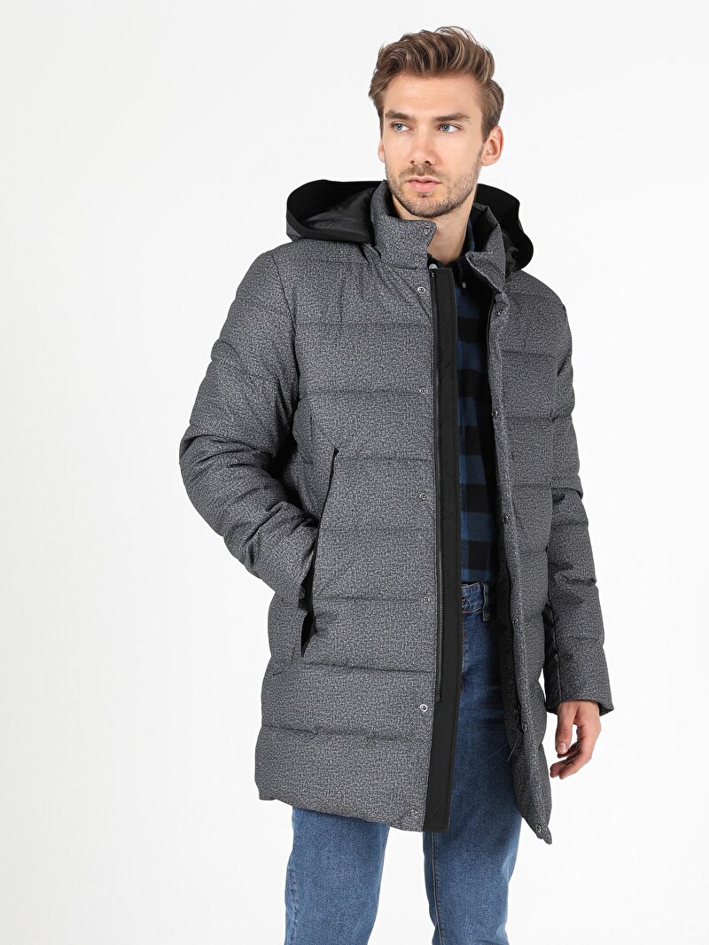 Показати інформацію про Пальто Чоловіче Сіре Класичного Крою Cl1051053