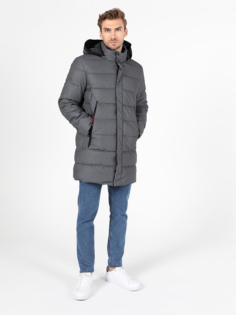 Показати інформацію про Пальто Чоловіче Сіре Класичного Крою Cl1051053