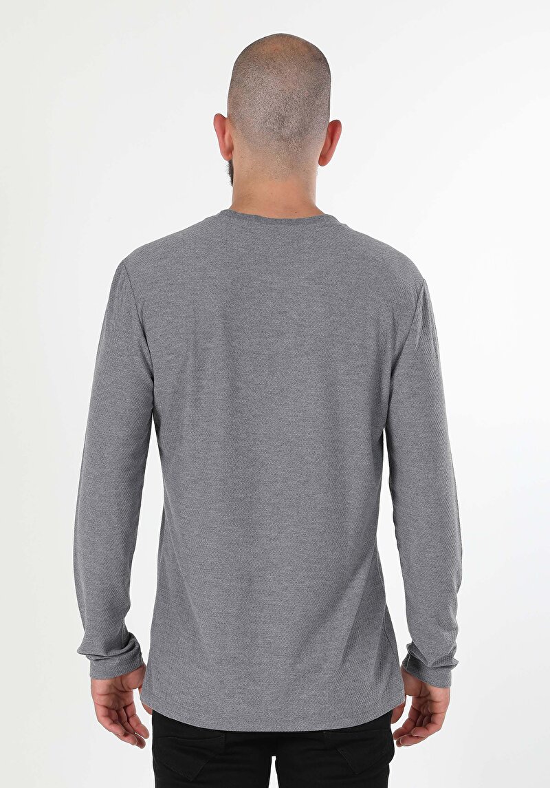 Показати інформацію про Футболка З Довгим Рукавом Чоловіча Сіра  Cl1051143