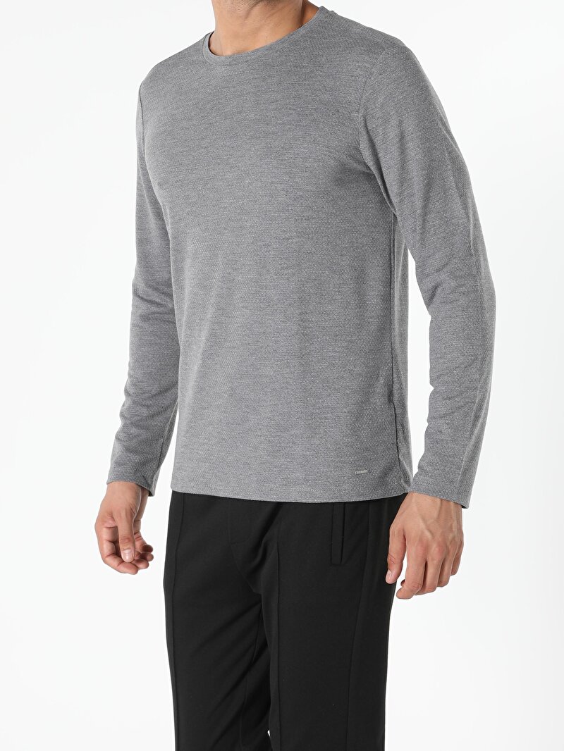 Показати інформацію про Футболка З Довгим Рукавом Чоловіча Сіра  Cl1051143