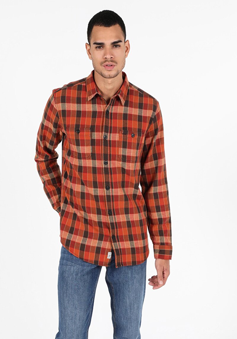 Зображення Сорочка З Довгим Рукавом Чоловіча Помаранчева Cl1051388