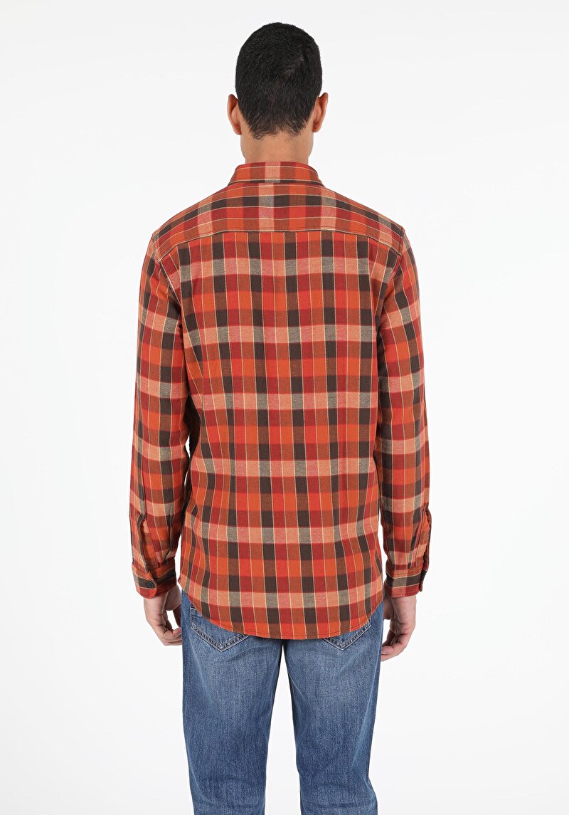 Показати інформацію про Сорочка З Довгим Рукавом Чоловіча Помаранчева  Cl1051388