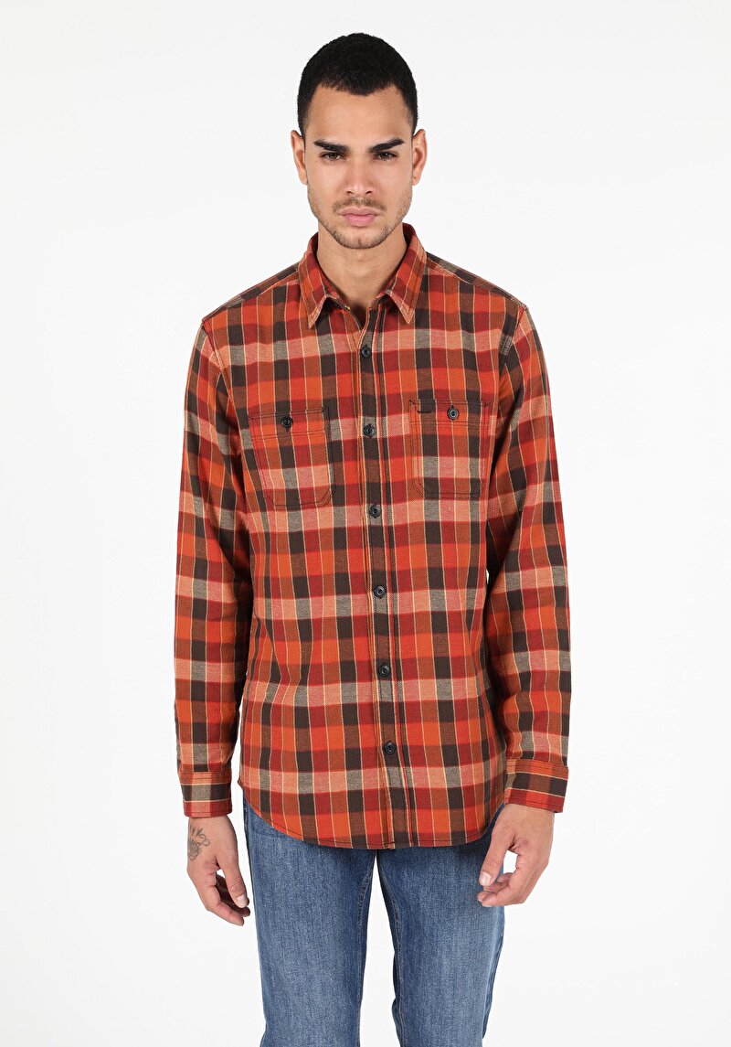 Показати інформацію про Сорочка З Довгим Рукавом Чоловіча Помаранчева  Cl1051388